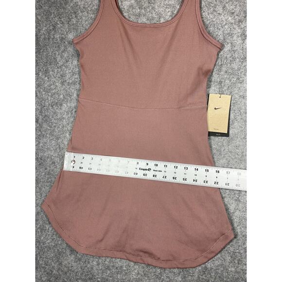Nike One Dri-FIT Dress Womens Medium Mauve Pink Slim Fit Ribbed Built-In Shorts - Picture 5 of 16